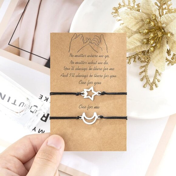 Pinky Promise Matching Relationship Bracelets For Friends Couple Family - Picture 2 of 7